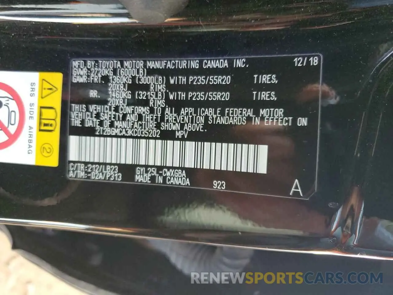 13 fotografías del automóvil dañado 2T2BGMCA3KC035202 LEXUS RX450 2019