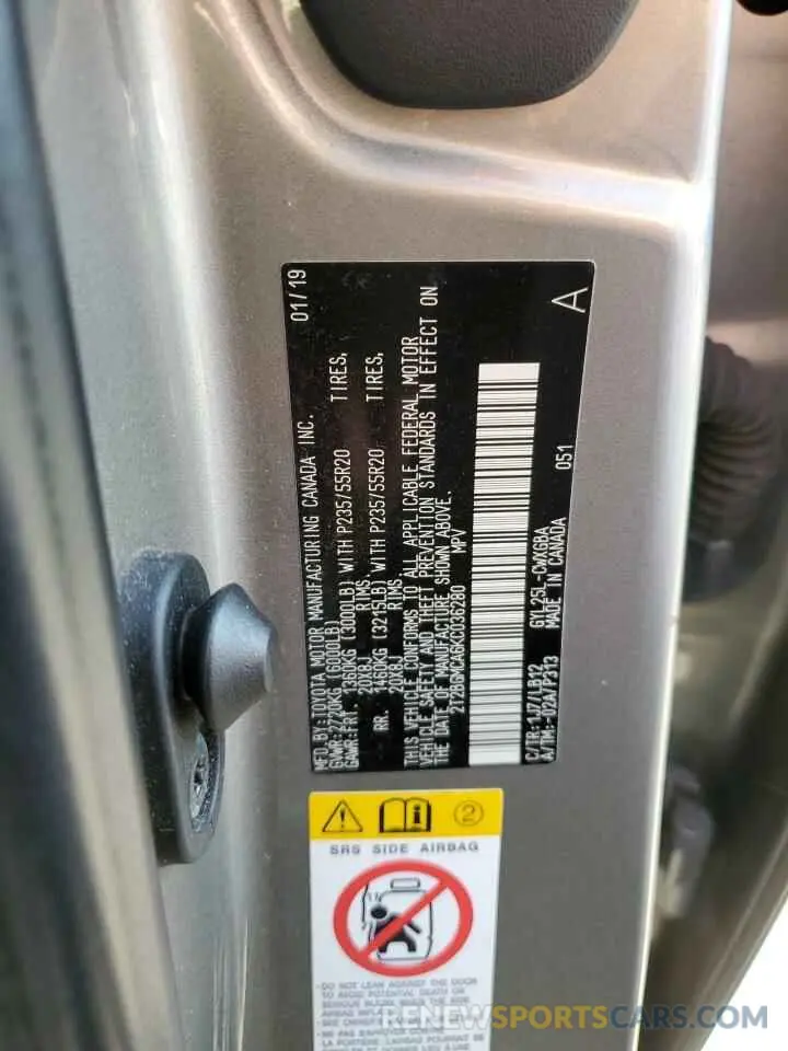 16 fotografías del automóvil dañado 2T2BGMCA6KC036280 LEXUS RX450 2019