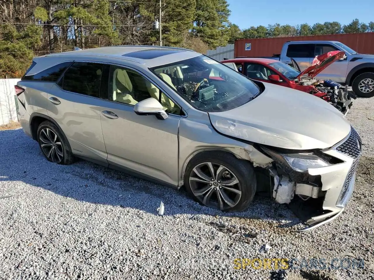 4 fotografías del automóvil dañado JTJHGKFA3M2019630 LEXUS RX450 2021