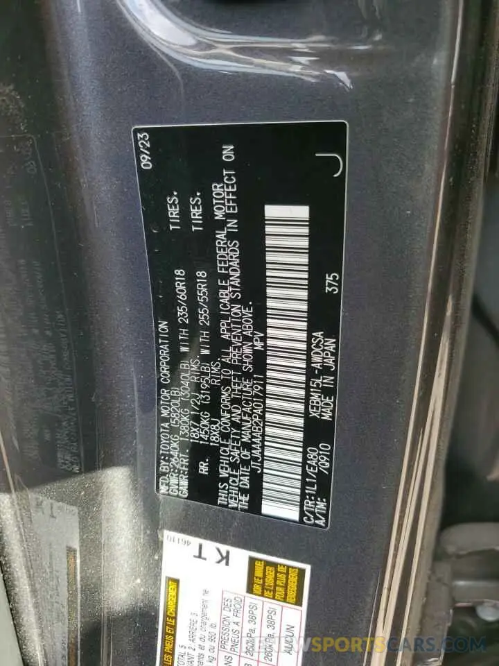 13 fotografías del automóvil dañado JTJAAAAB2PA017911 LEXUS RZ 450E 2023