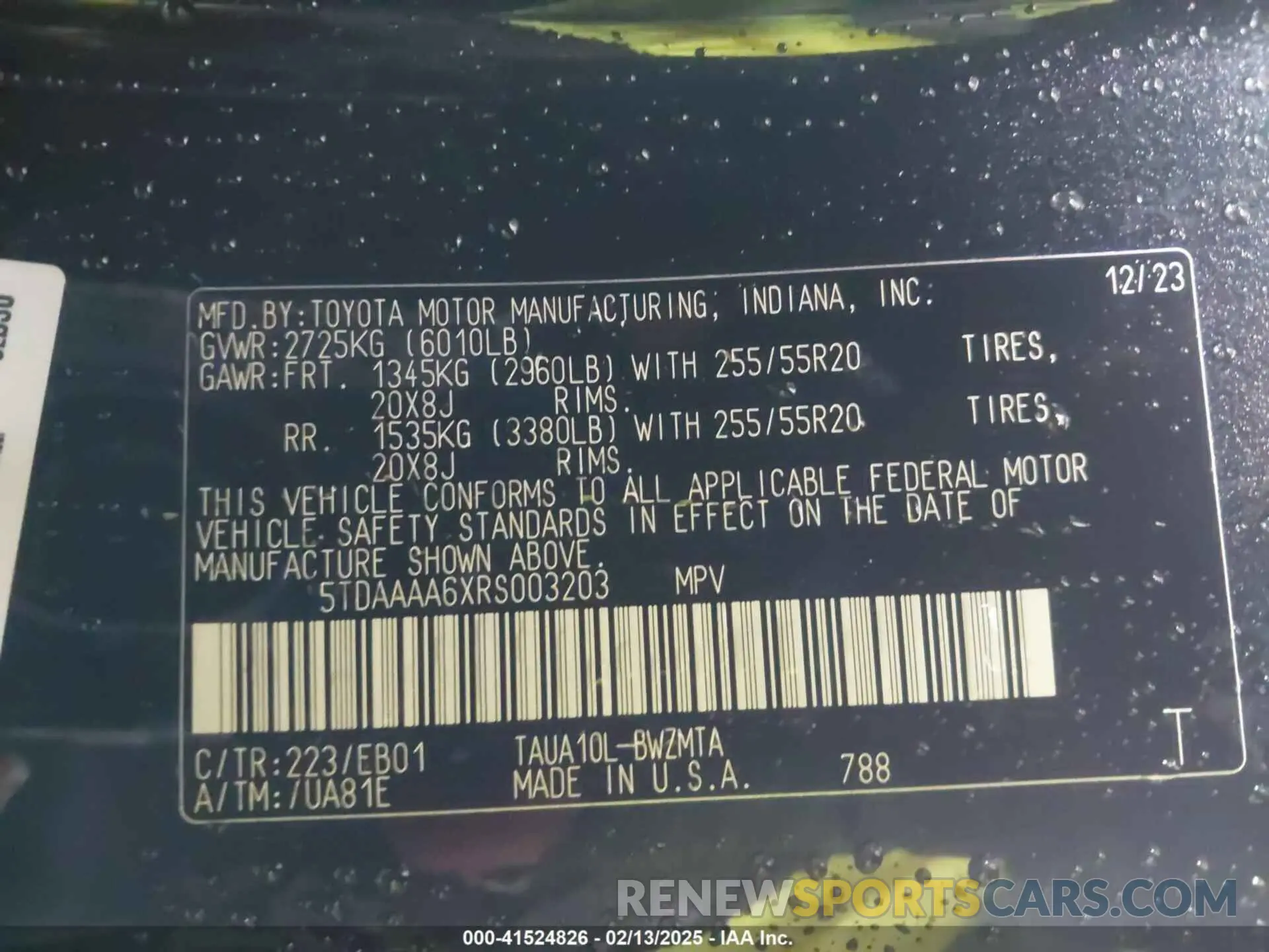 9 fotografías del automóvil dañado 5TDAAAA6XRS003203 LEXUS TX 350 2024