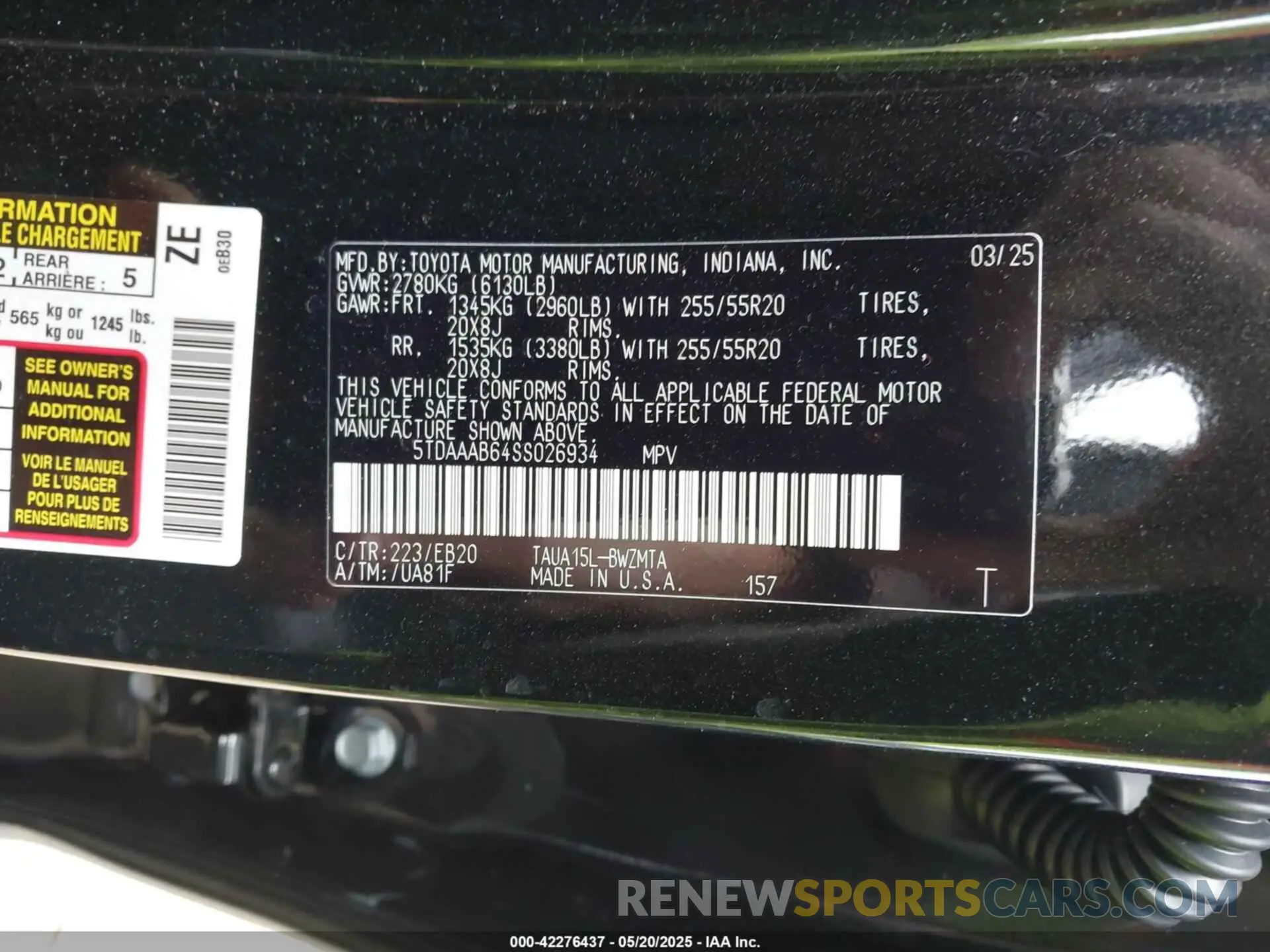 9 fotografías del automóvil dañado 5TDAAAB64SS026934 LEXUS TX 350 2025
