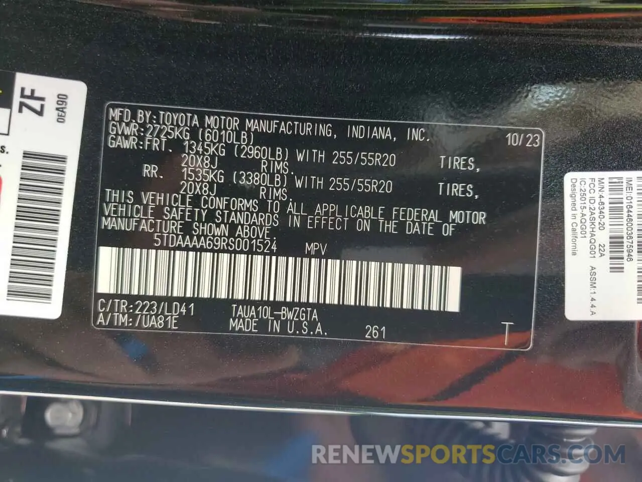 13 fotografías del automóvil dañado 5TDAAAA69RS001524 LEXUS TX 350 BAS 2024