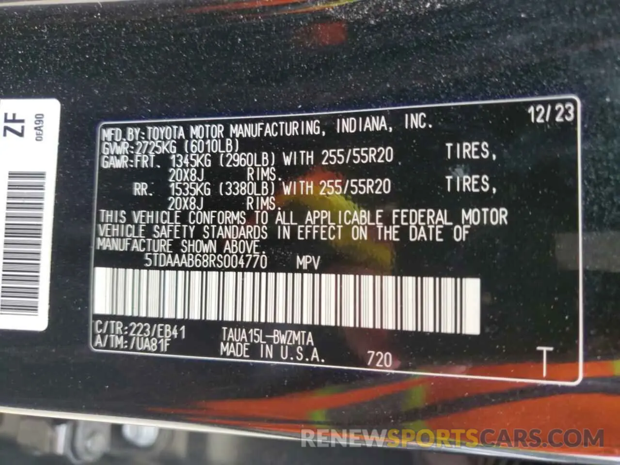 14 fotografías del automóvil dañado 5TDAAAB68RS004770 LEXUS TX 350 BAS 2024