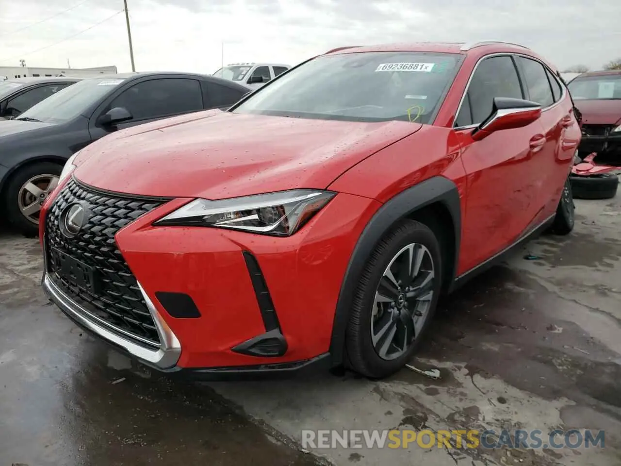 2 fotografías del automóvil dañado JTHY3JBH6K2006393 LEXUS UX 200 2019