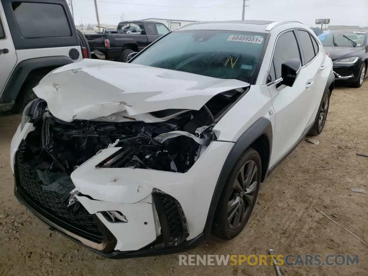 2 fotografías del automóvil dañado JTHY3JBH8K2004418 LEXUS UX 200 2019