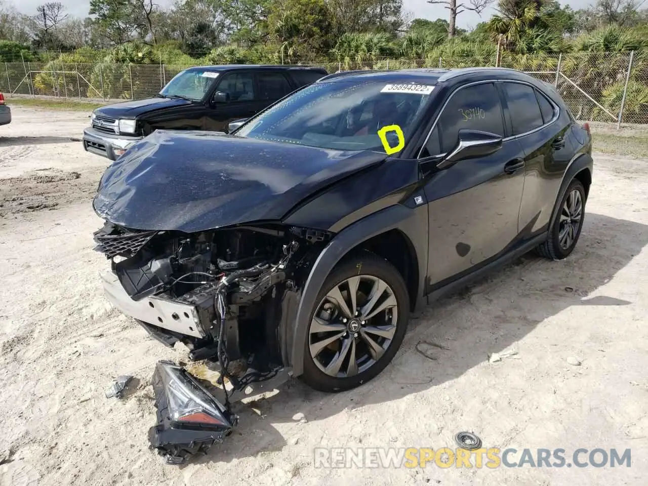 2 fotografías del automóvil dañado JTHY3JBH8K2005228 LEXUS UX 200 2019