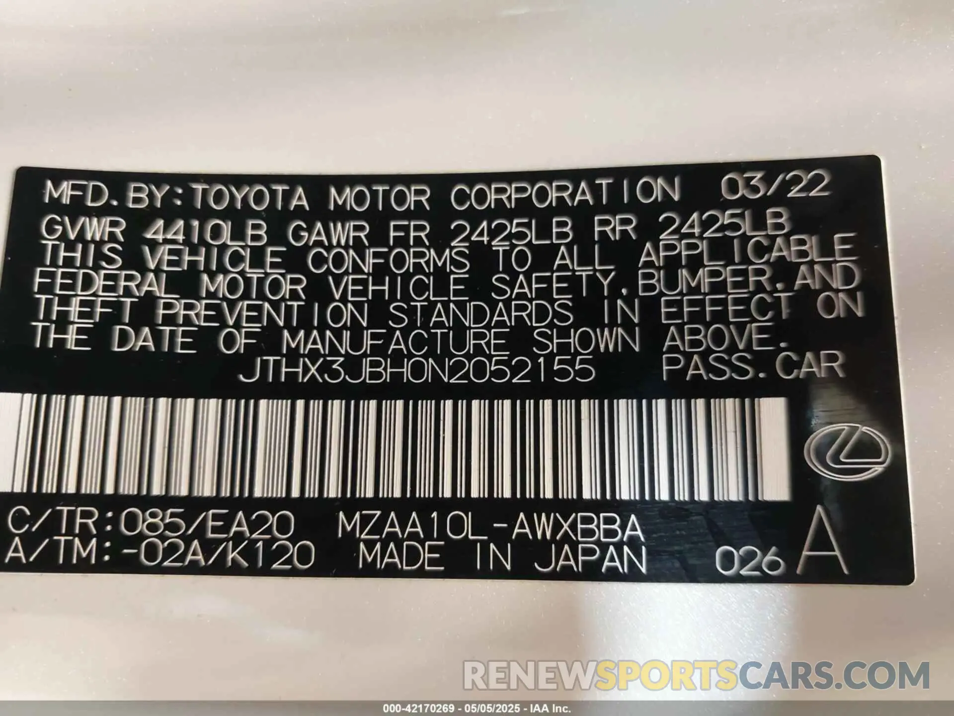 9 fotografías del automóvil dañado JTHX3JBH0N2052155 LEXUS UX 200 2022