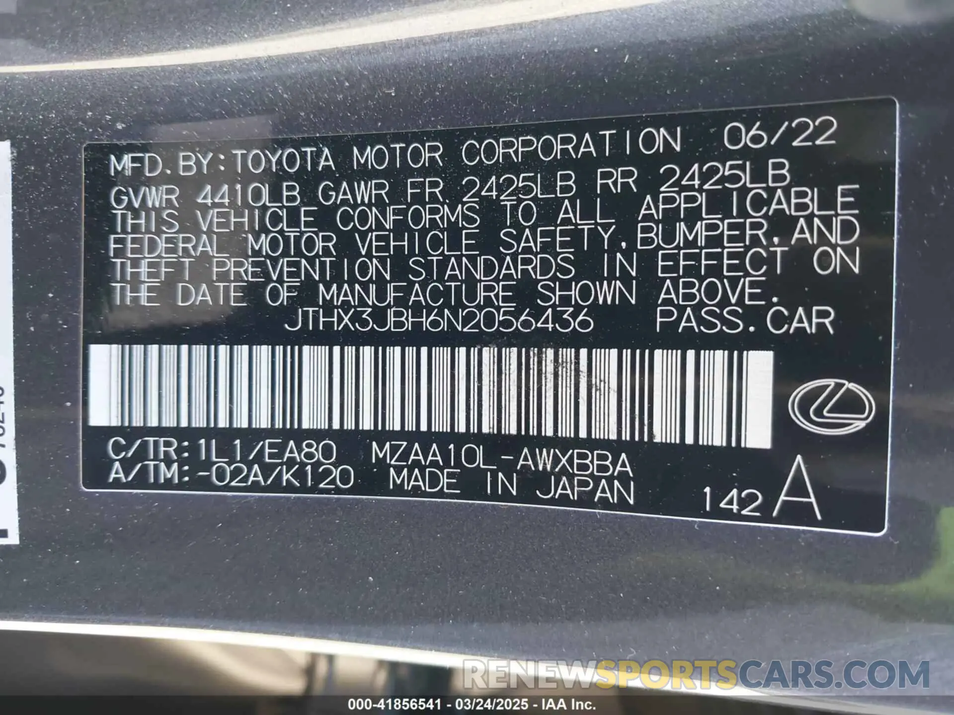 9 fotografías del automóvil dañado JTHX3JBH6N2056436 LEXUS UX 200 2022