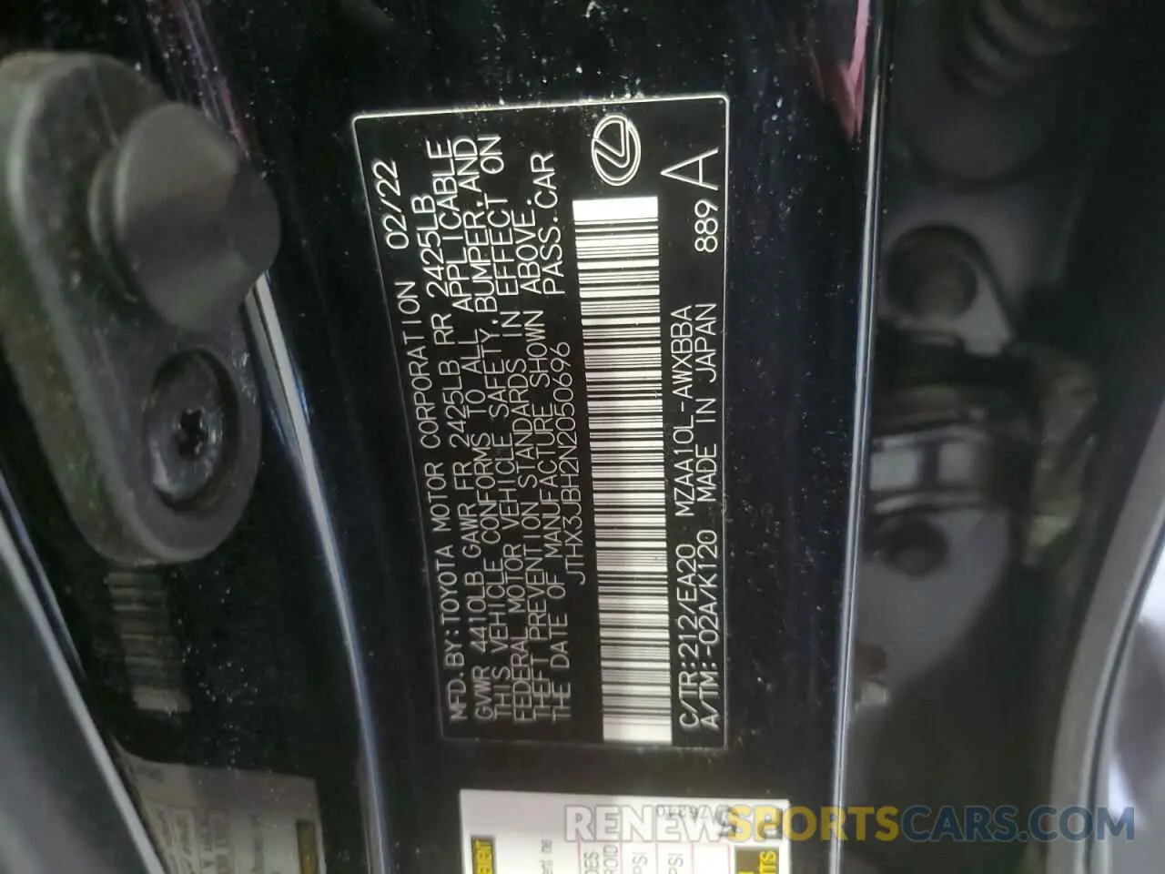 13 fotografías del automóvil dañado JTHX3JBH2N2050696 LEXUS UX 200 BAS 2022