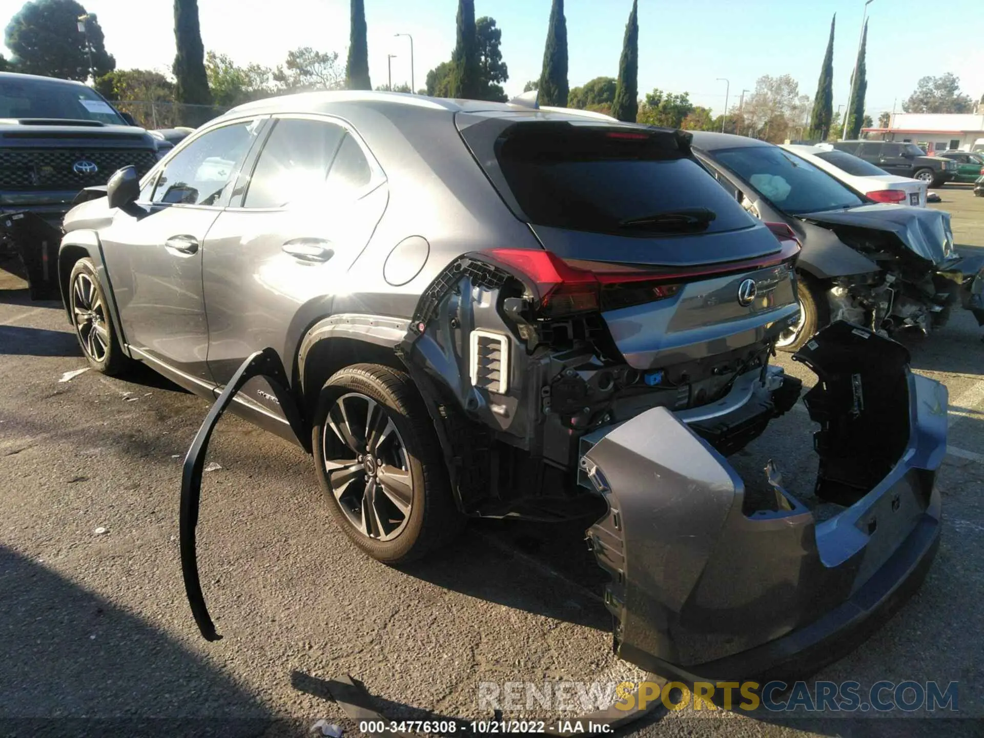 3 fotografías del automóvil dañado JTHP9JBH1L2024165 LEXUS UX 2020