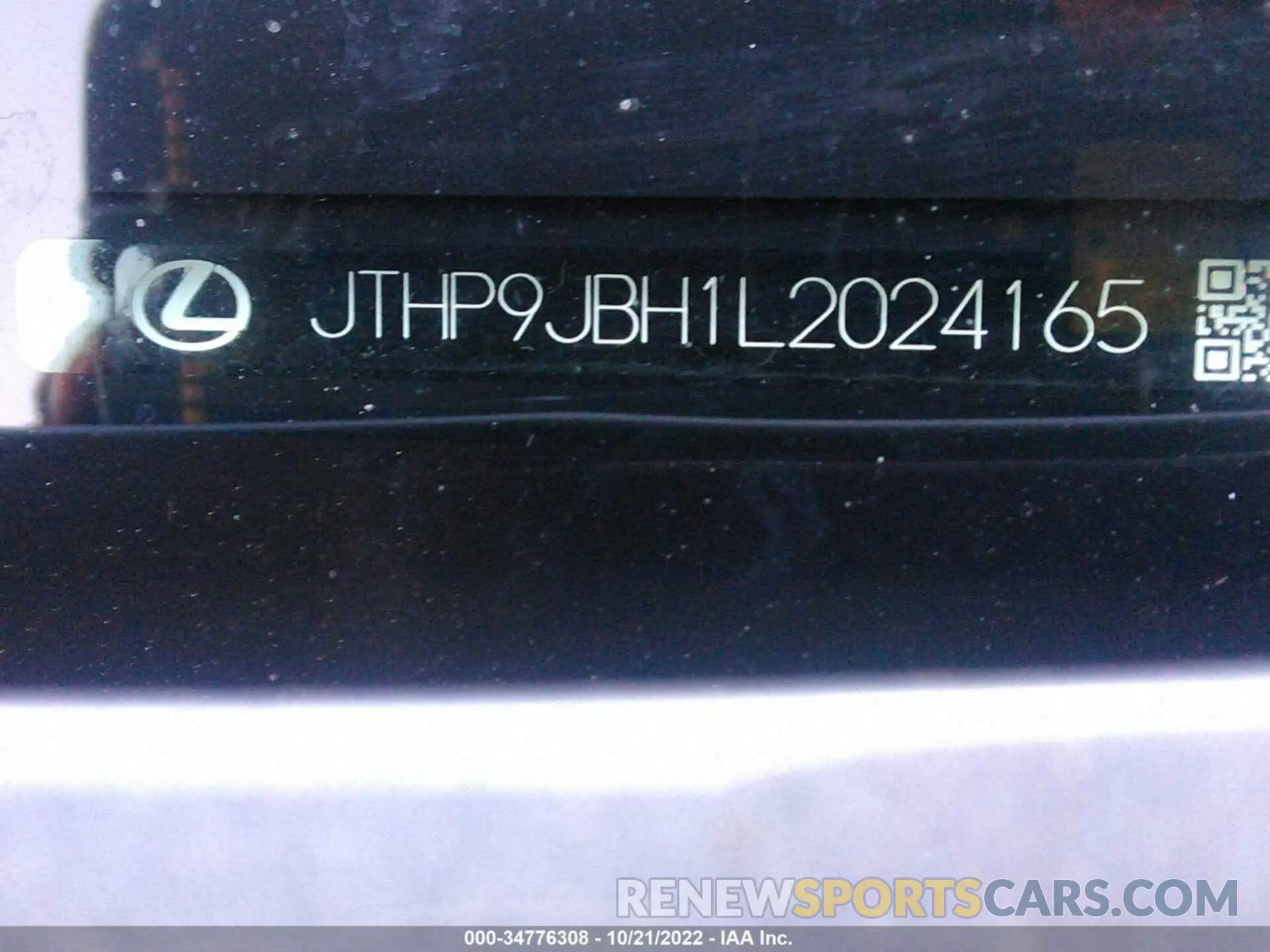 9 fotografías del automóvil dañado JTHP9JBH1L2024165 LEXUS UX 2020