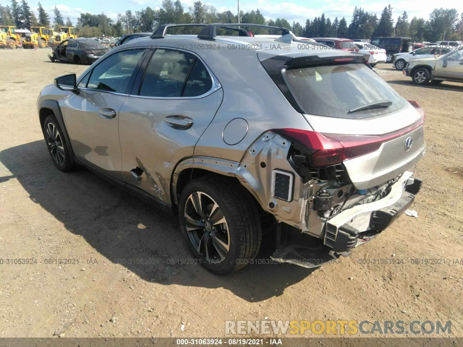 3 fotografías del automóvil dañado JTHP9JBH8L2027516 LEXUS UX 2020