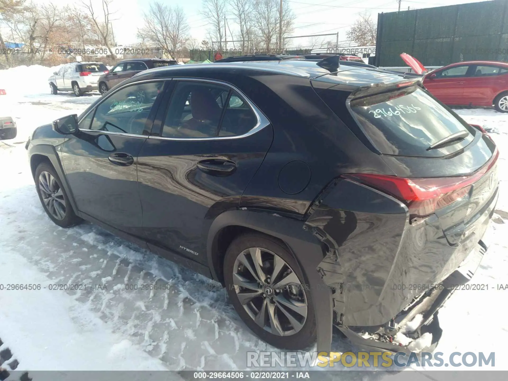 3 fotografías del automóvil dañado JTHR9JBH5L2025568 LEXUS UX 2020