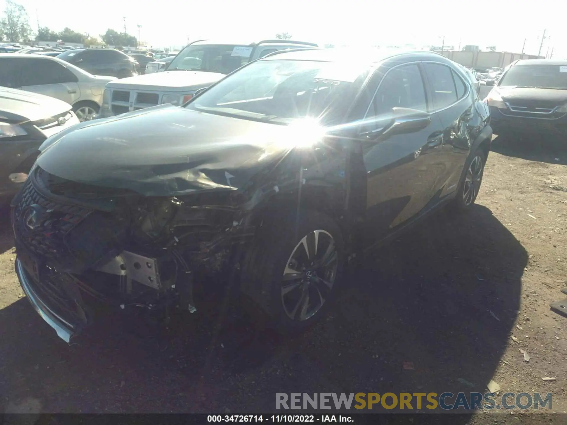 2 fotografías del automóvil dañado JTHX9JBH8L2029816 LEXUS UX 2020