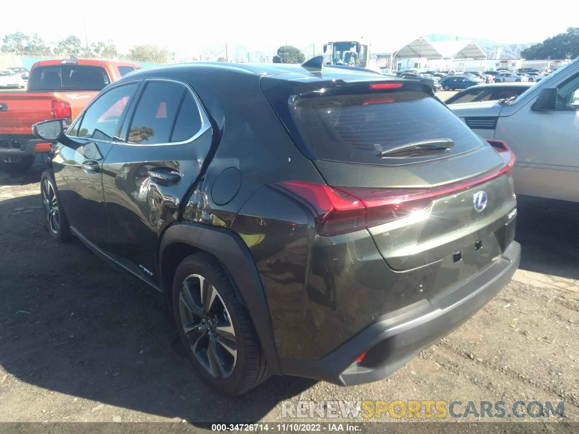 3 fotografías del automóvil dañado JTHX9JBH8L2029816 LEXUS UX 2020