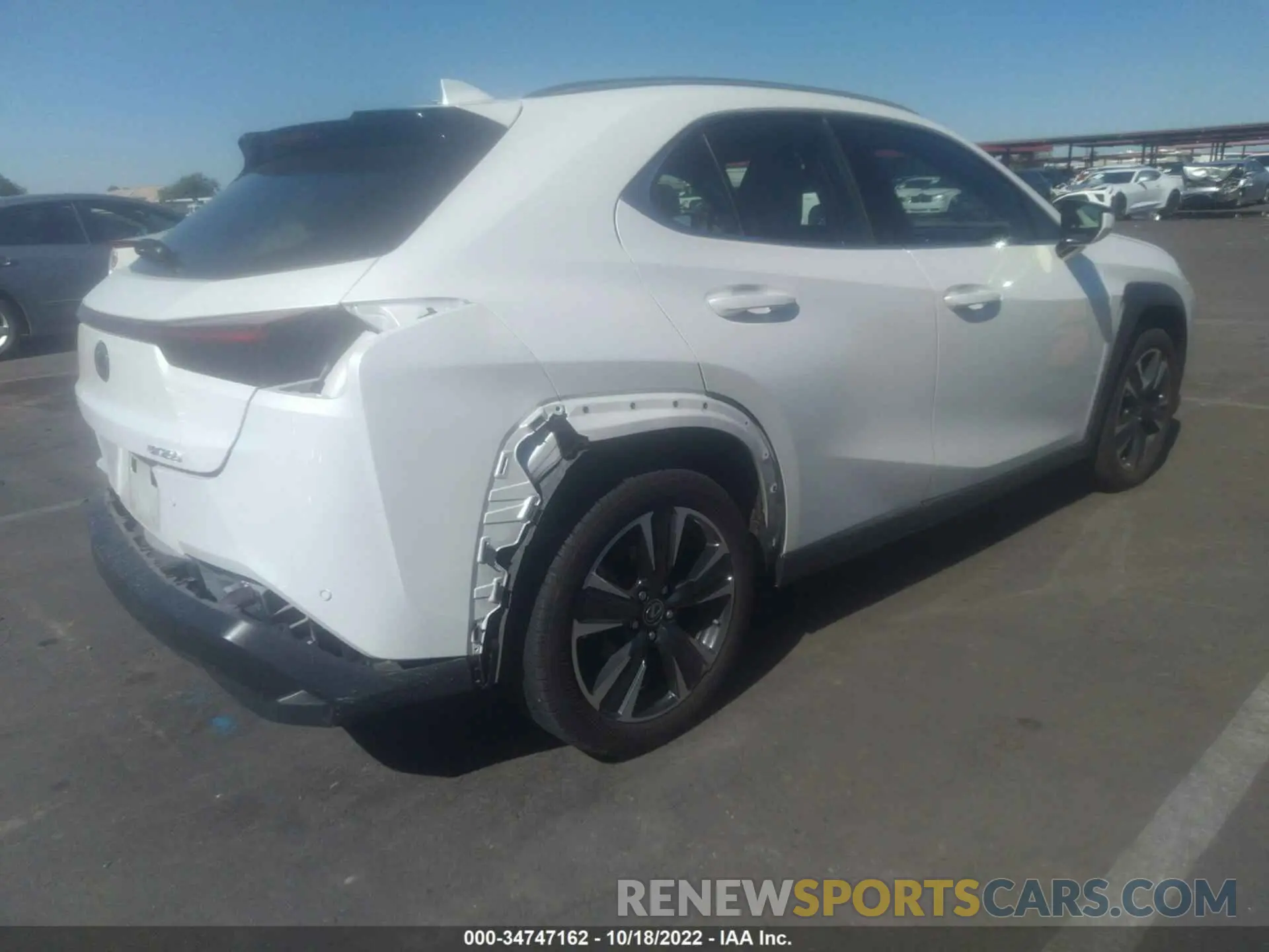 4 fotografías del automóvil dañado JTHX3JBH7M2033343 LEXUS UX 2021