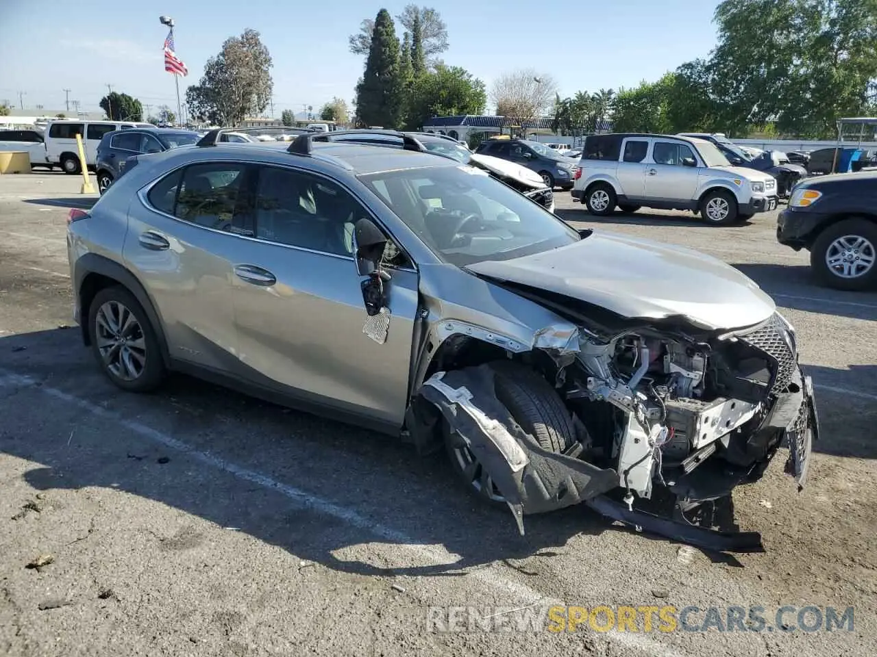 4 fotografías del automóvil dañado JTHU9JBH2K2001124 LEXUS UX 250H 2019