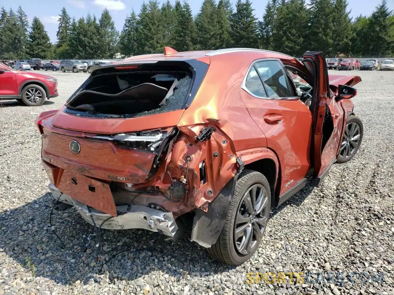 4 fotografías del automóvil dañado JTHU9JBH5K2002493 LEXUS UX 250H 2019