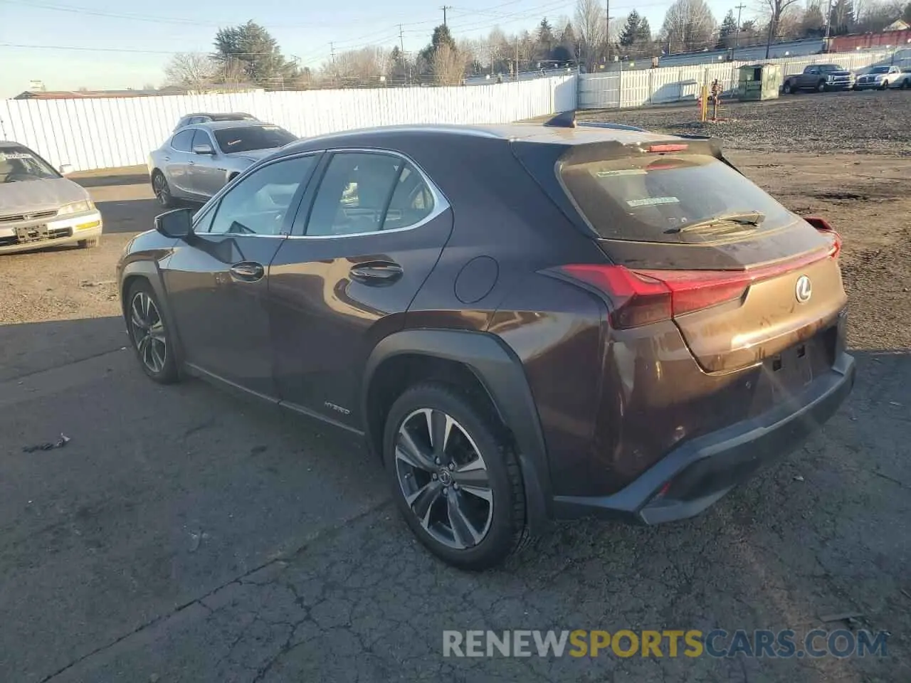 2 fotografías del automóvil dañado JTHU9JBH8K2019644 LEXUS UX 250H 2019