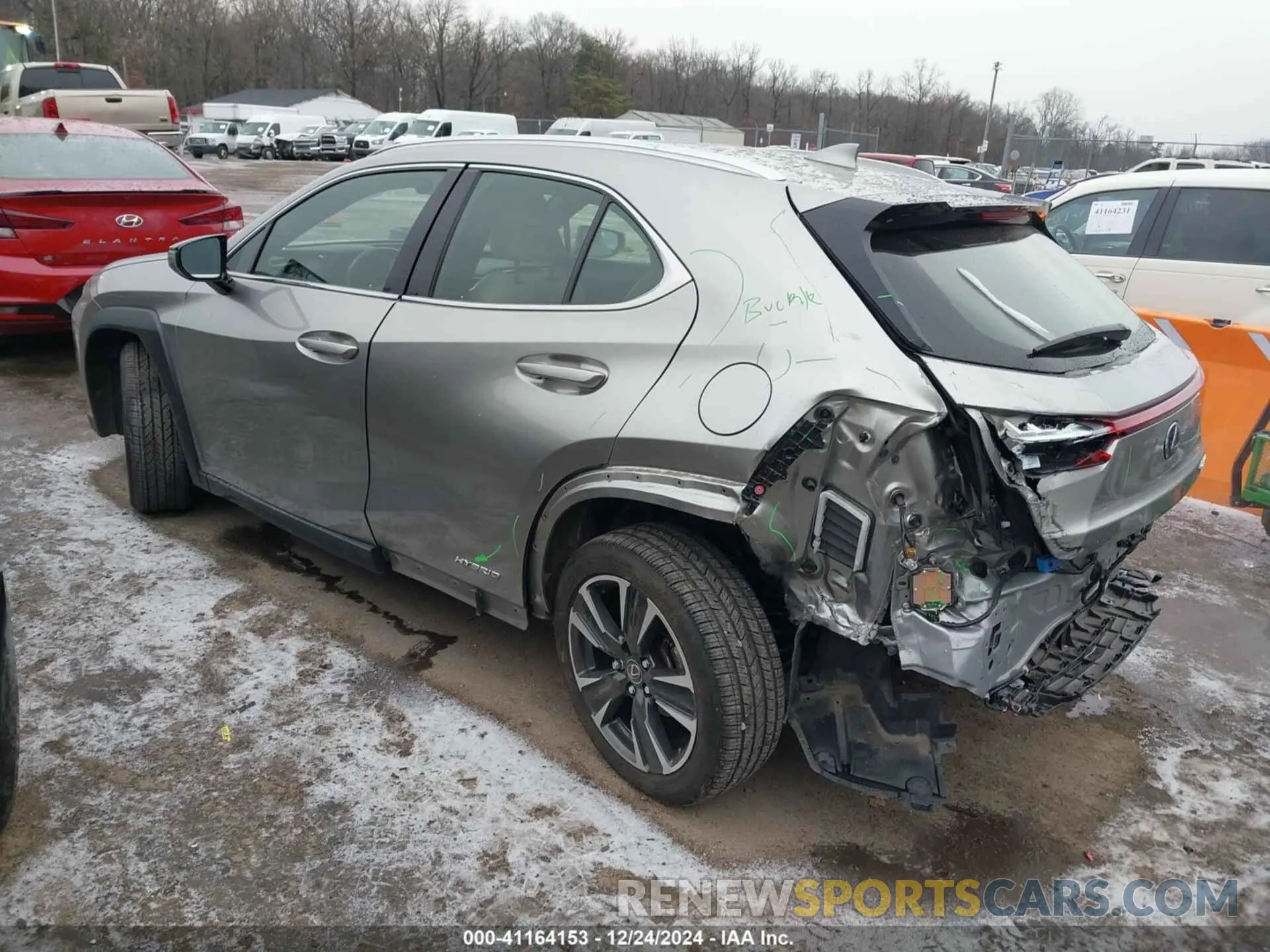3 fotografías del automóvil dañado JTHU9JBH9K2012783 LEXUS UX 250H 2019