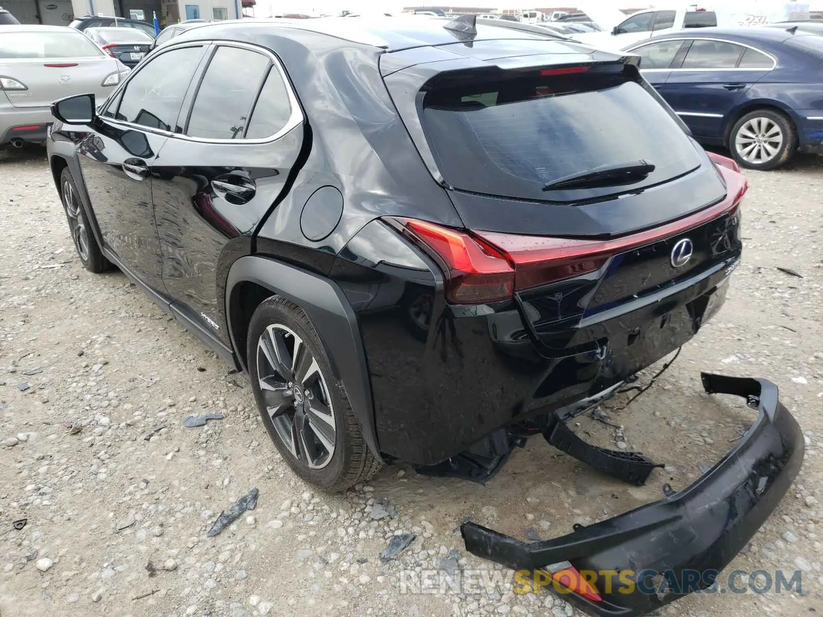 3 fotografías del automóvil dañado JTHP9JBH4L2028811 LEXUS UX 250H 2020