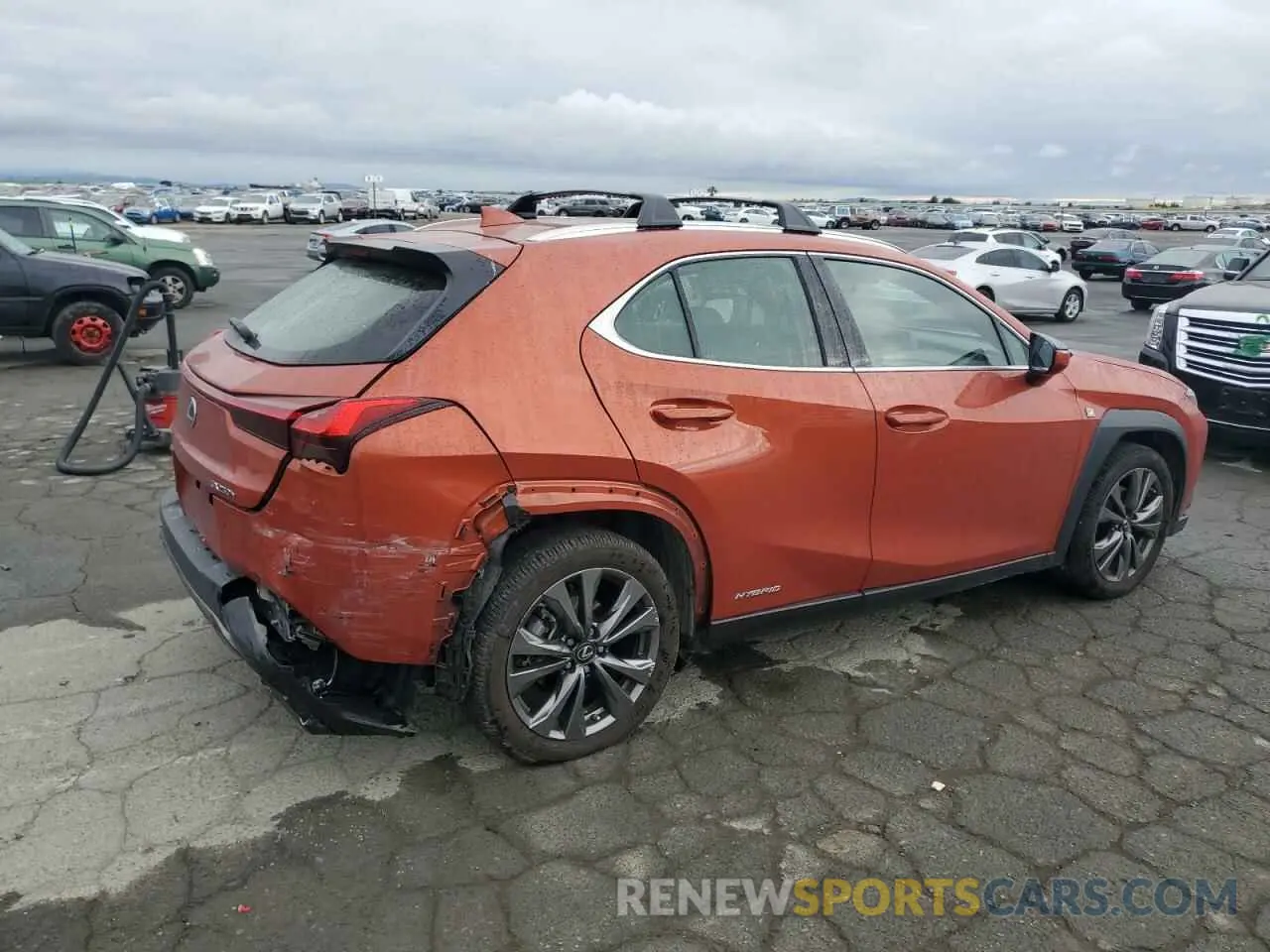 3 fotografías del automóvil dañado JTHR9JBH1L2026913 LEXUS UX 250H 2020