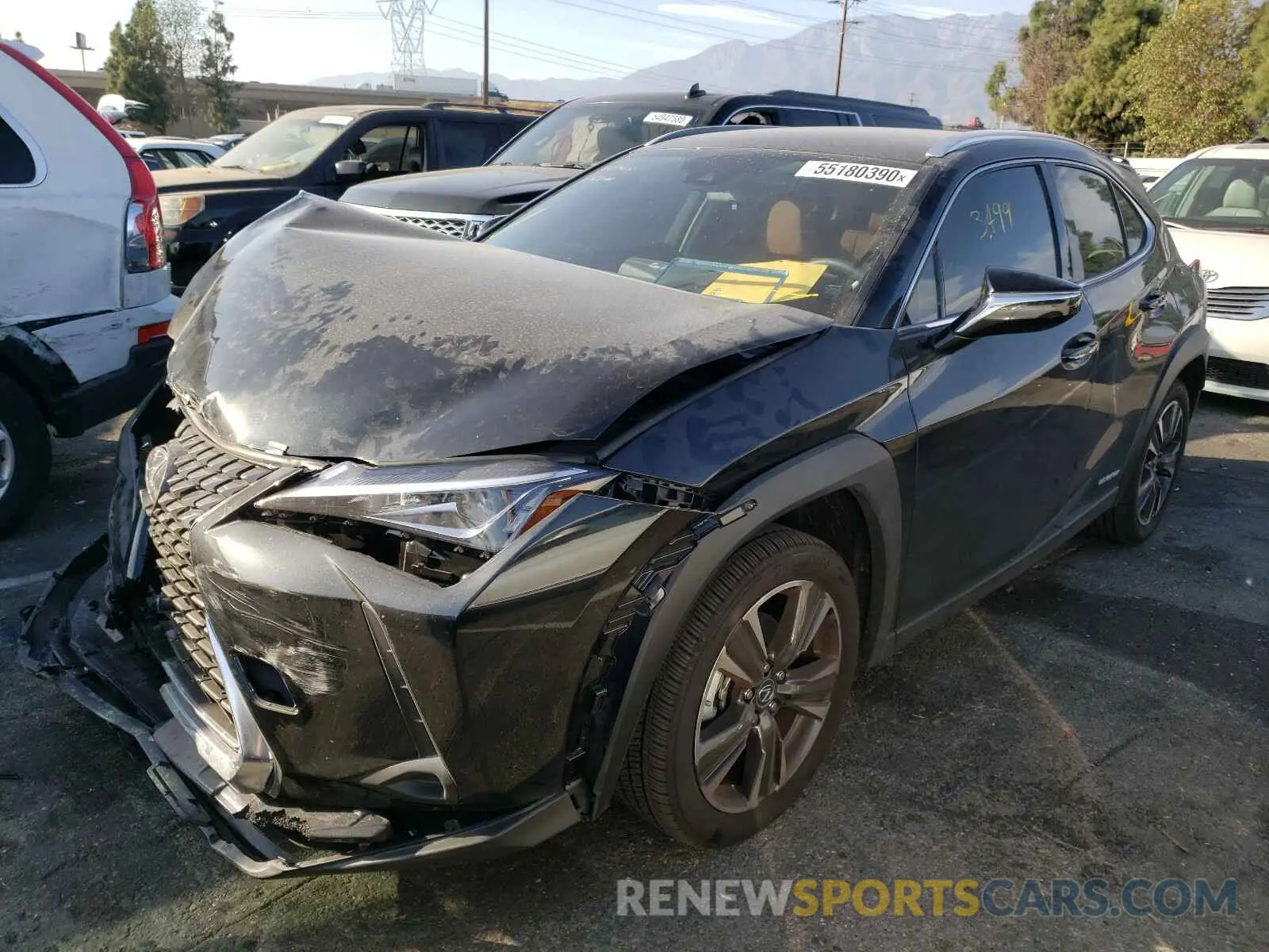 2 fotografías del automóvil dañado JTHX9JBH2L2033781 LEXUS UX 250H 2020