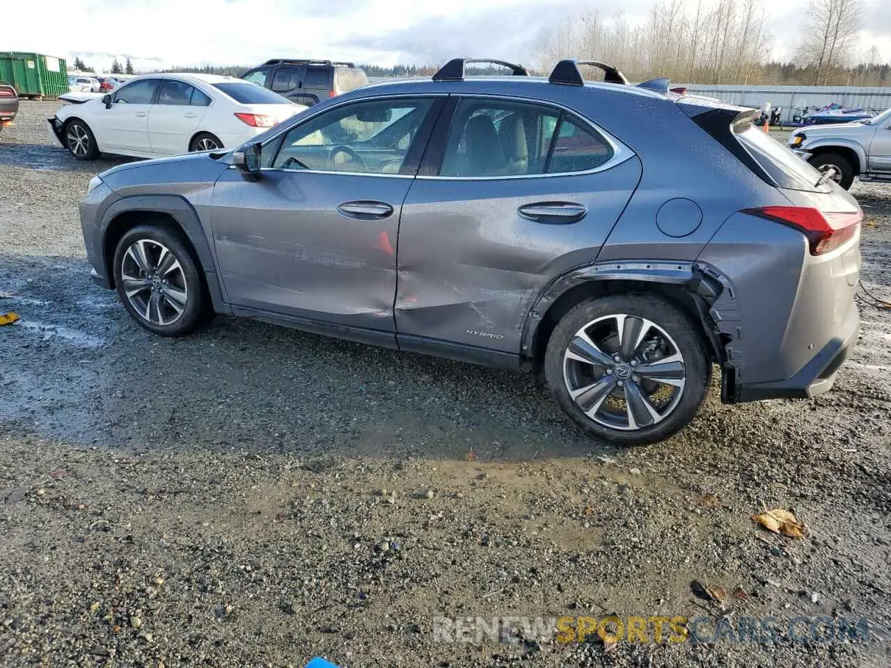 2 fotografías del automóvil dañado JTHP9JBH7M2037701 LEXUS UX 250H 2021
