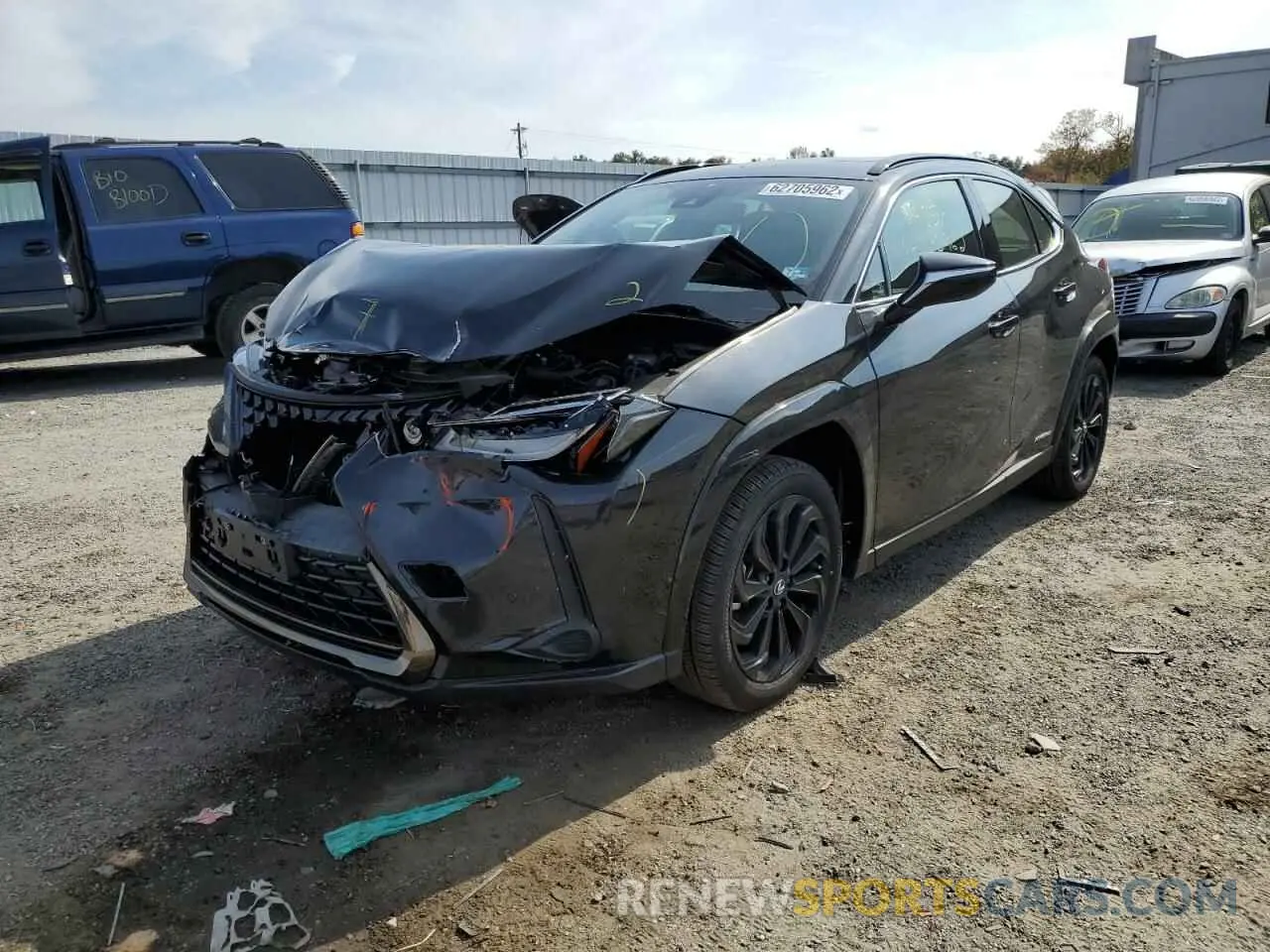2 fotografías del automóvil dañado JTHP9JBH8M2048089 LEXUS UX 250H 2021