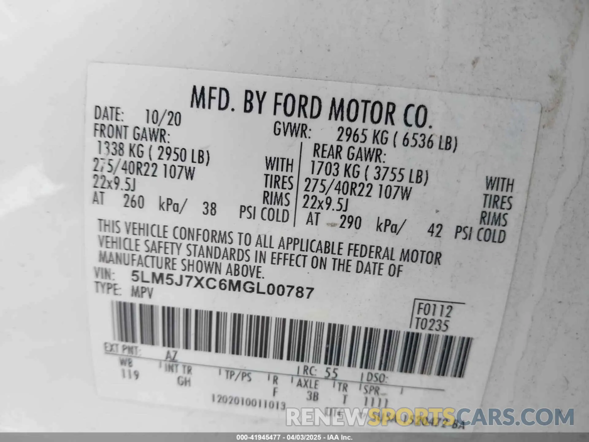 9 fotografías del automóvil dañado 5LM5J7XC6MGL00787 LINCOLN AVIATOR 2021