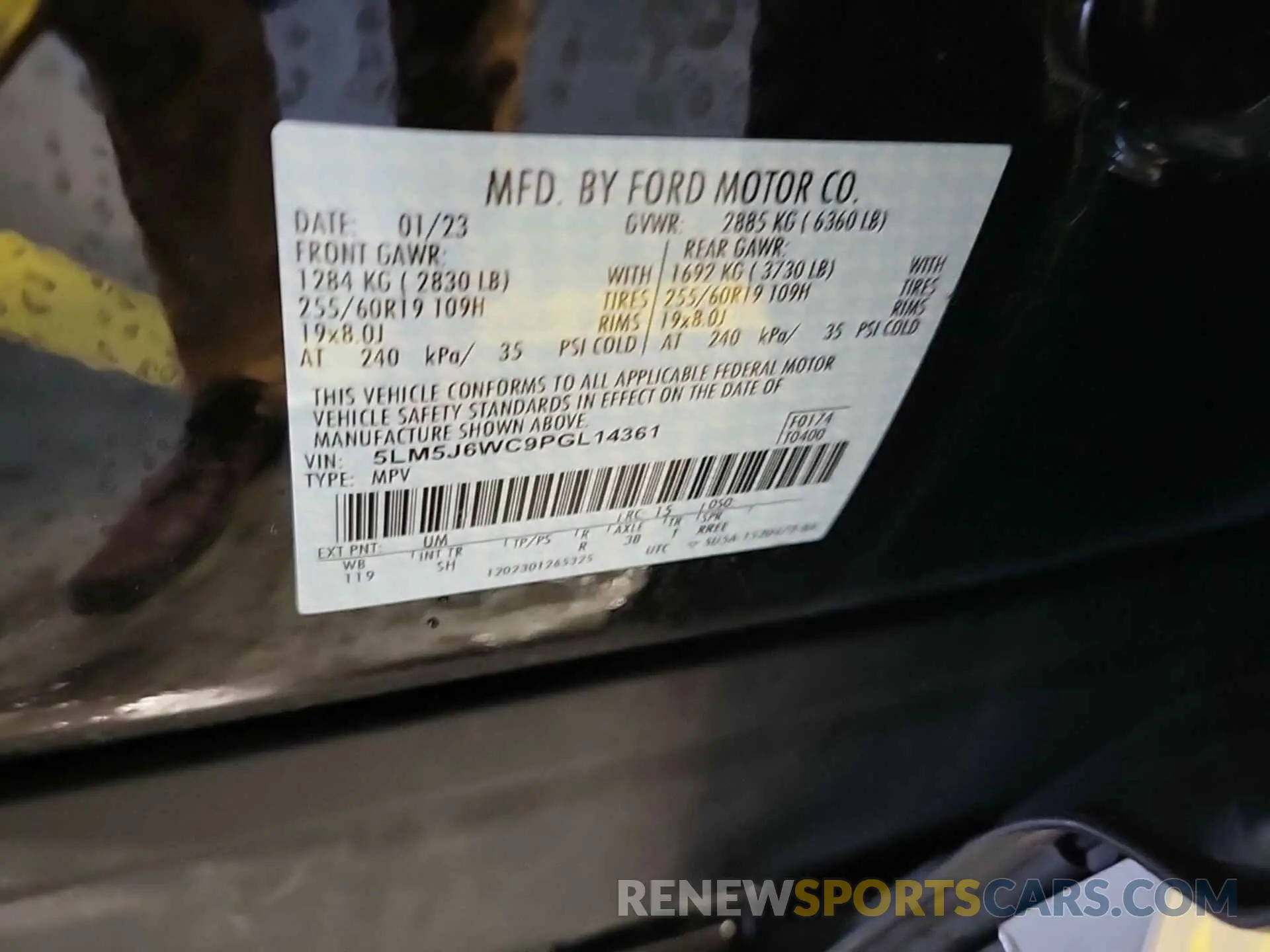 8 fotografías del automóvil dañado 5LM5J6WC9PGL14361 LINCOLN AVIATOR 2023