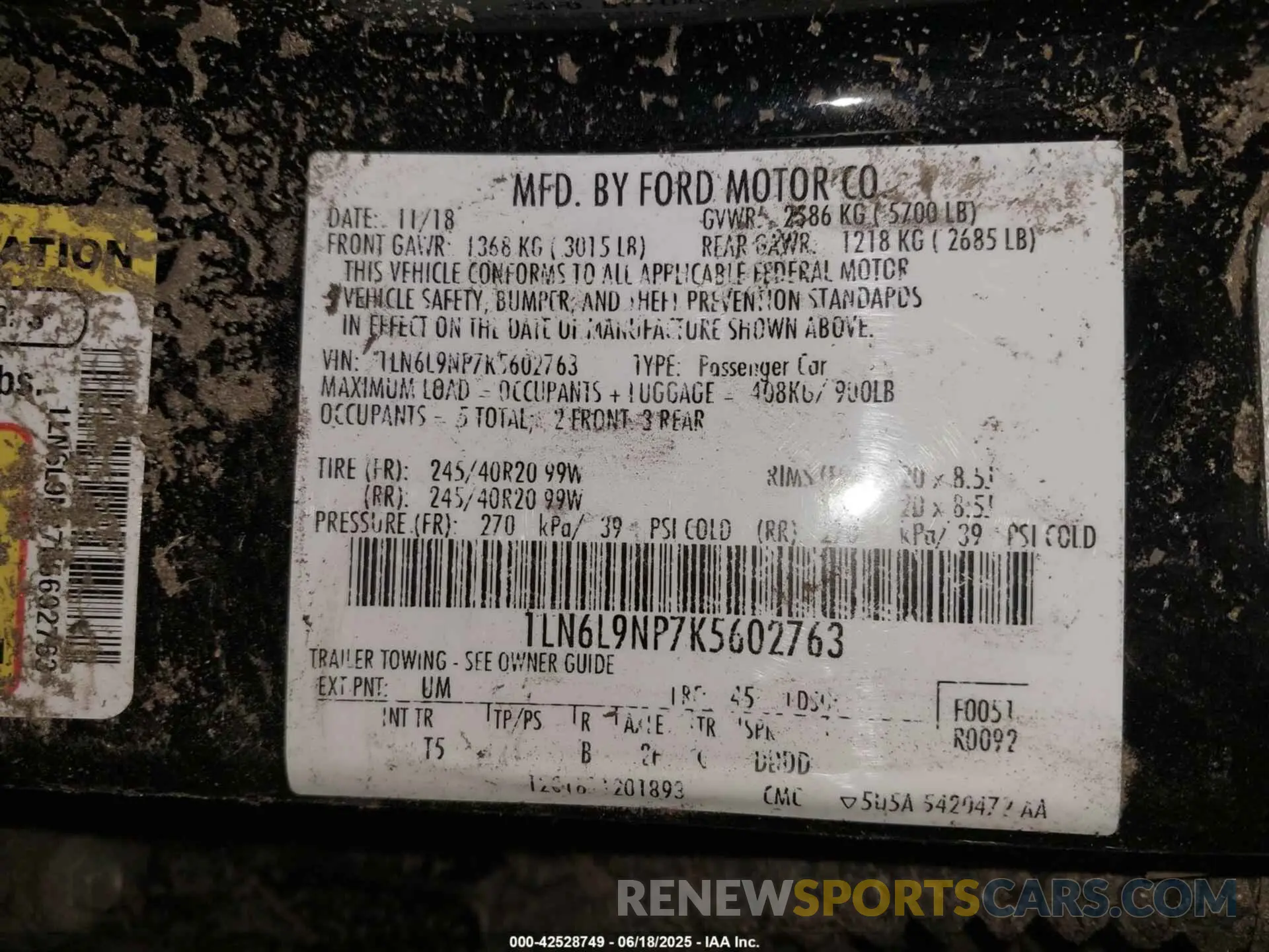 9 fotografías del automóvil dañado 1LN6L9NP7K5602763 LINCOLN CONTINENTAL 2019