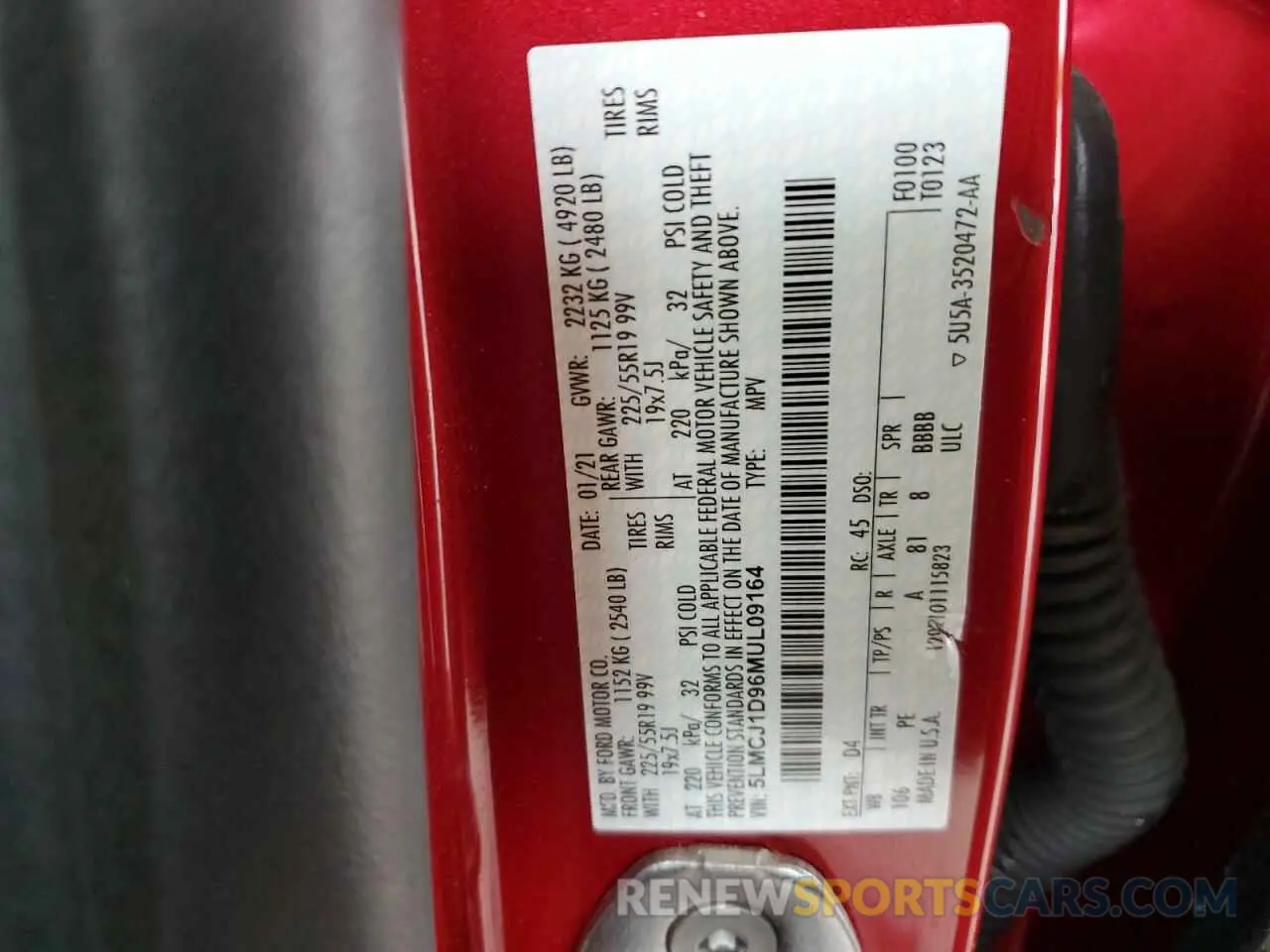 14 fotografías del automóvil dañado 5LMCJ1D96MUL09164 LINCOLN CORSAIR 2021