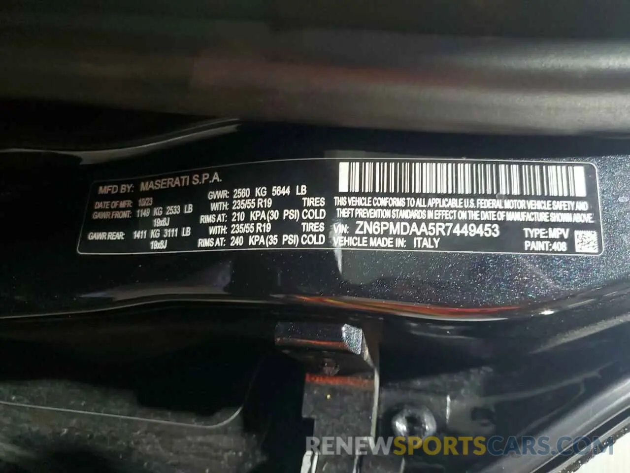 13 fotografías del automóvil dañado ZN6PMDAA5R7449453 MASERATI GRECALE GT 2024