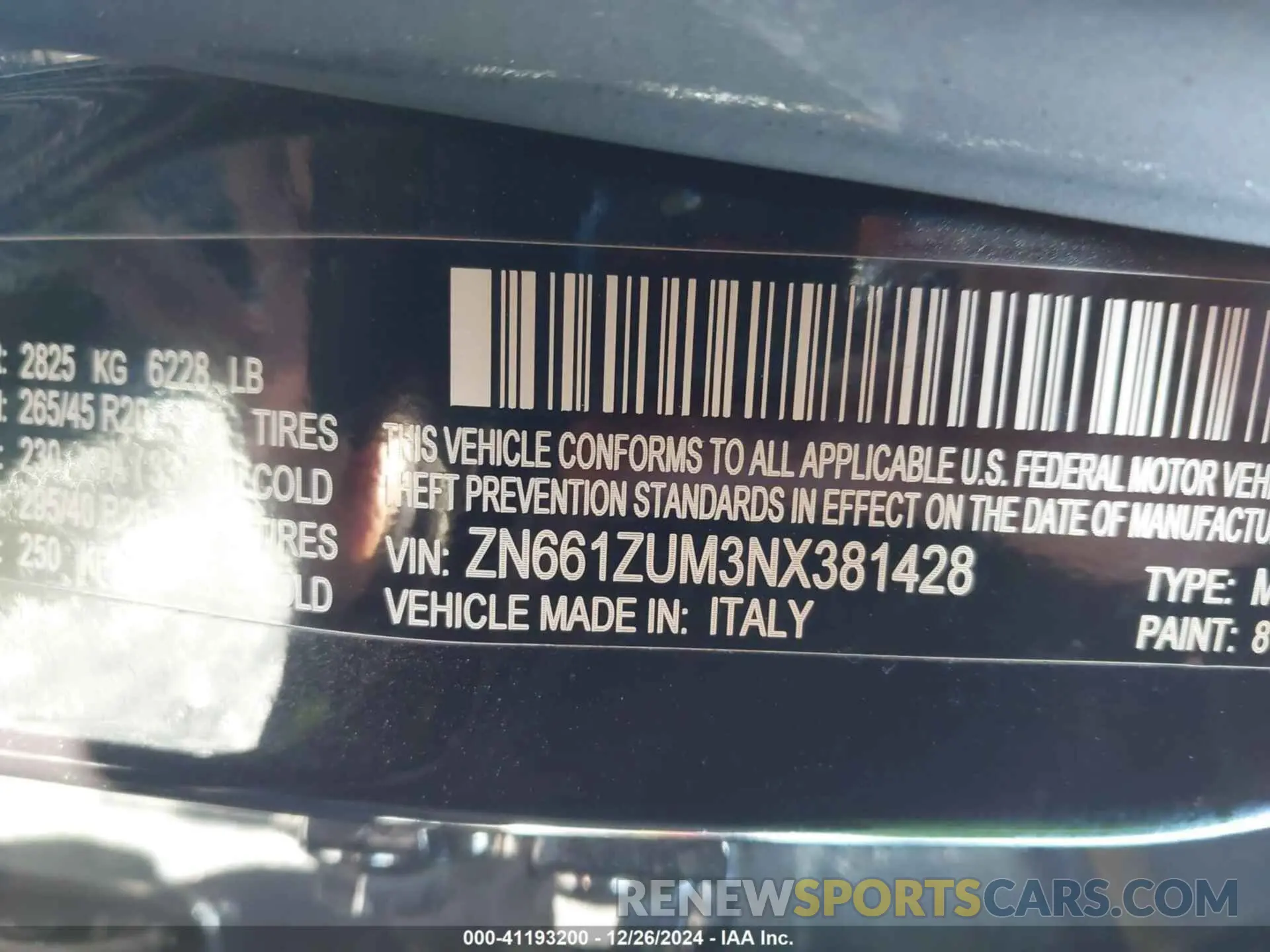 9 fotografías del automóvil dañado ZN661ZUM3NX381428 MASERATI LEVANTE 2022