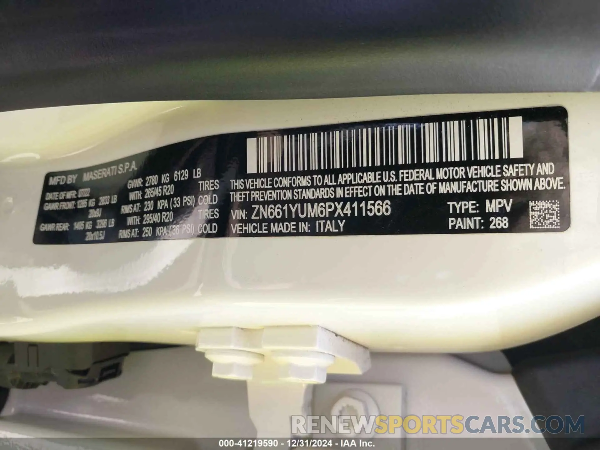 9 fotografías del automóvil dañado ZN661YUM6PX411566 MASERATI LEVANTE 2023