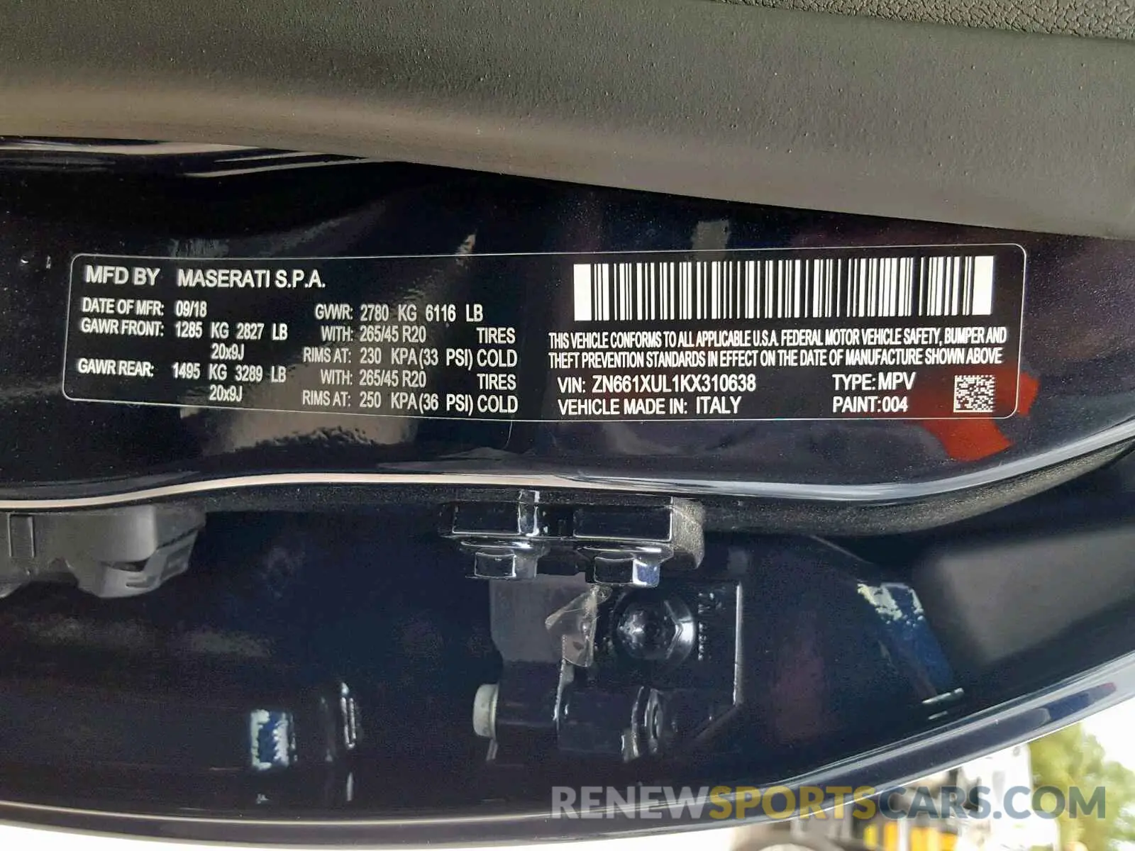 10 fotografías del automóvil dañado ZN661XUL1KX310638 MASERATI LEVANTE LU 2019