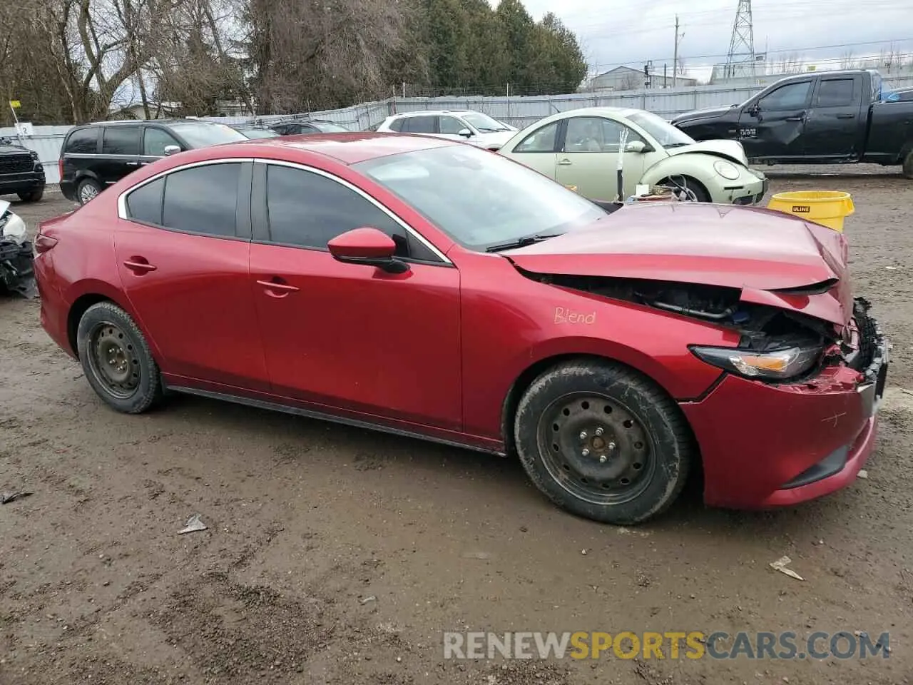 4 fotografías del automóvil dañado JM1BPACL3K1124910 MAZDA 3 2019