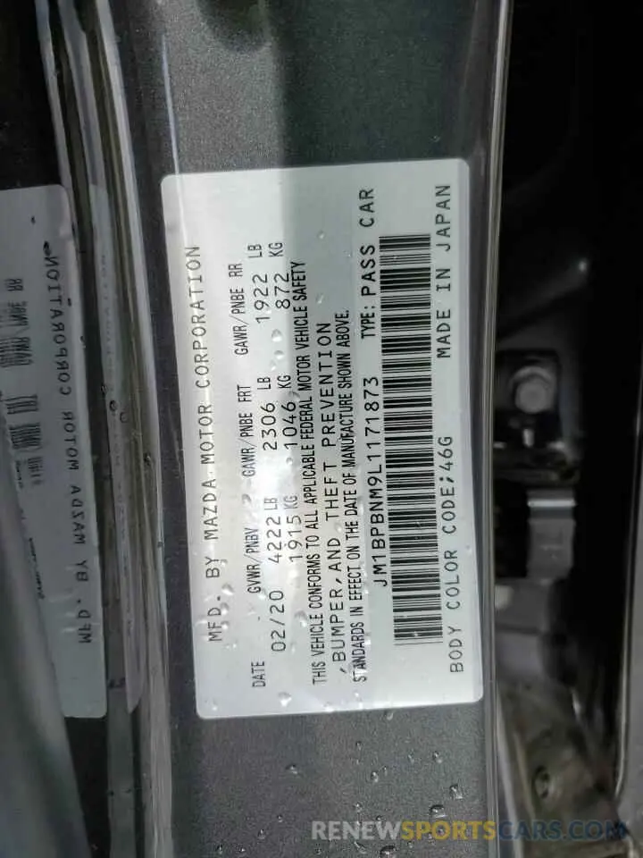 12 fotografías del automóvil dañado JM1BPBNM9L1171873 MAZDA 3 2020