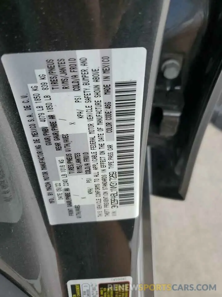 12 fotografías del automóvil dañado 3MZBPABL1NM317269 MAZDA 3 2022