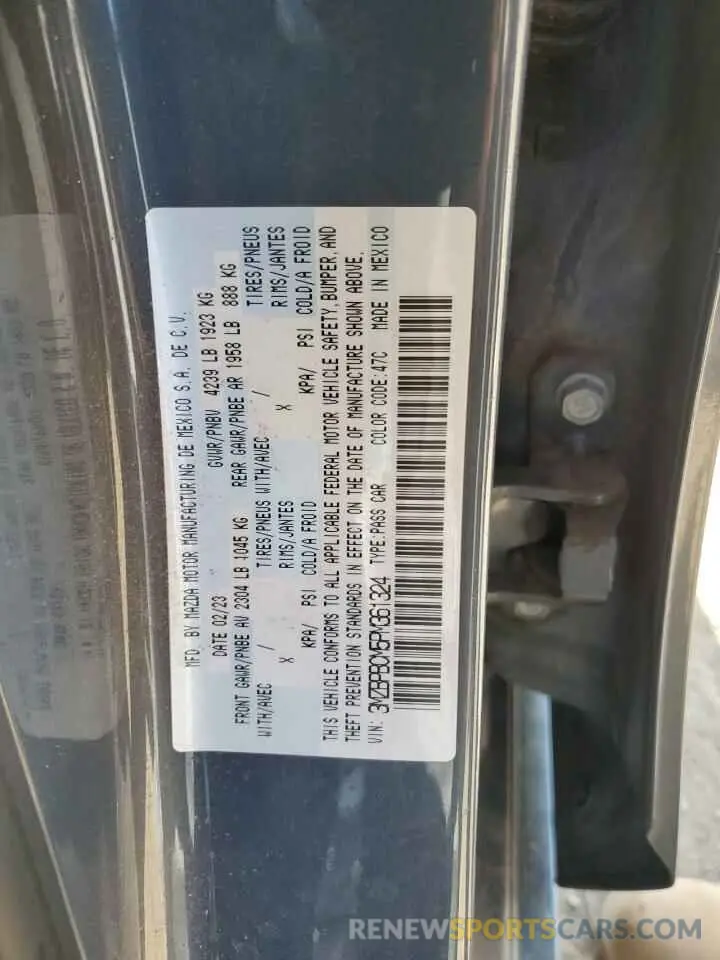 12 fotografías del automóvil dañado 3MZBPBCM5PM361324 MAZDA 3 2023