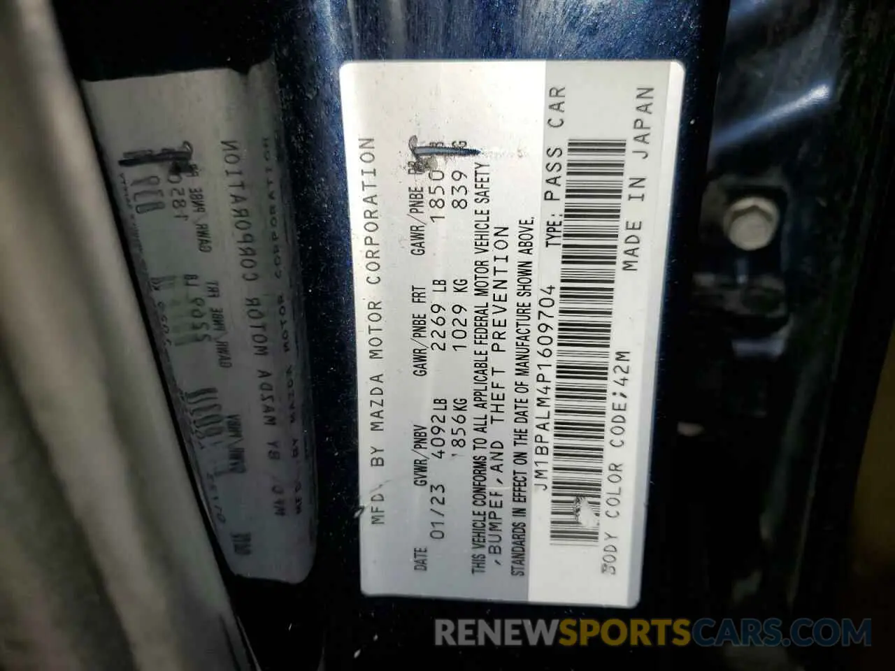 13 fotografías del automóvil dañado JM1BPALM4P1609704 MAZDA 3 2023