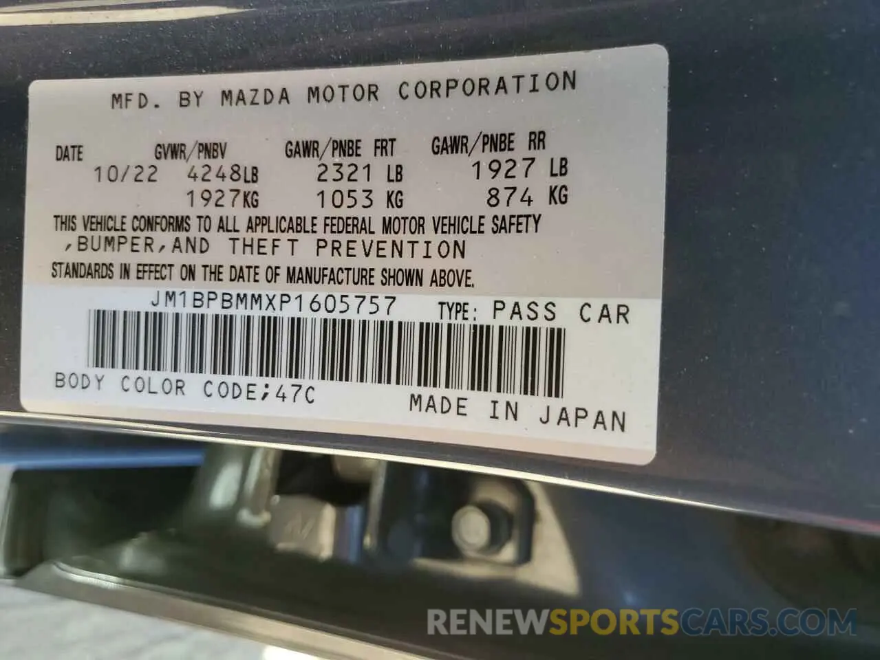 13 fotografías del automóvil dañado JM1BPBMMXP1605757 MAZDA 3 2023