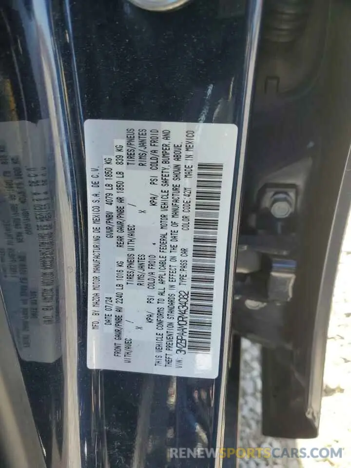 12 fotografías del automóvil dañado 3MZBPAAM0RM434082 MAZDA 3 2024