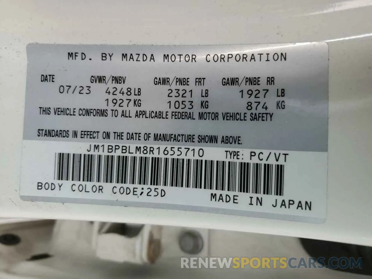 12 fotografías del automóvil dañado JM1BPBLM8R1655710 MAZDA 3 2024