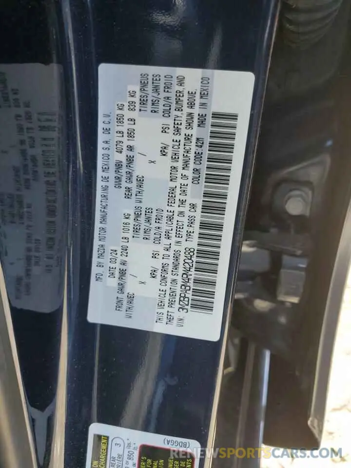 13 fotografías del automóvil dañado 3MZBPABM4RM420488 MAZDA 3 SELECT S 2024
