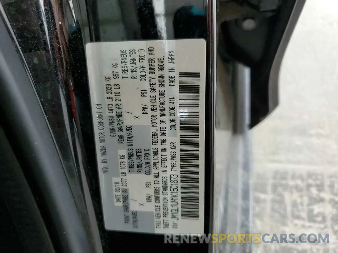 12 fotografías del automóvil dañado JM1GL1UM1K1501873 MAZDA 6 2019