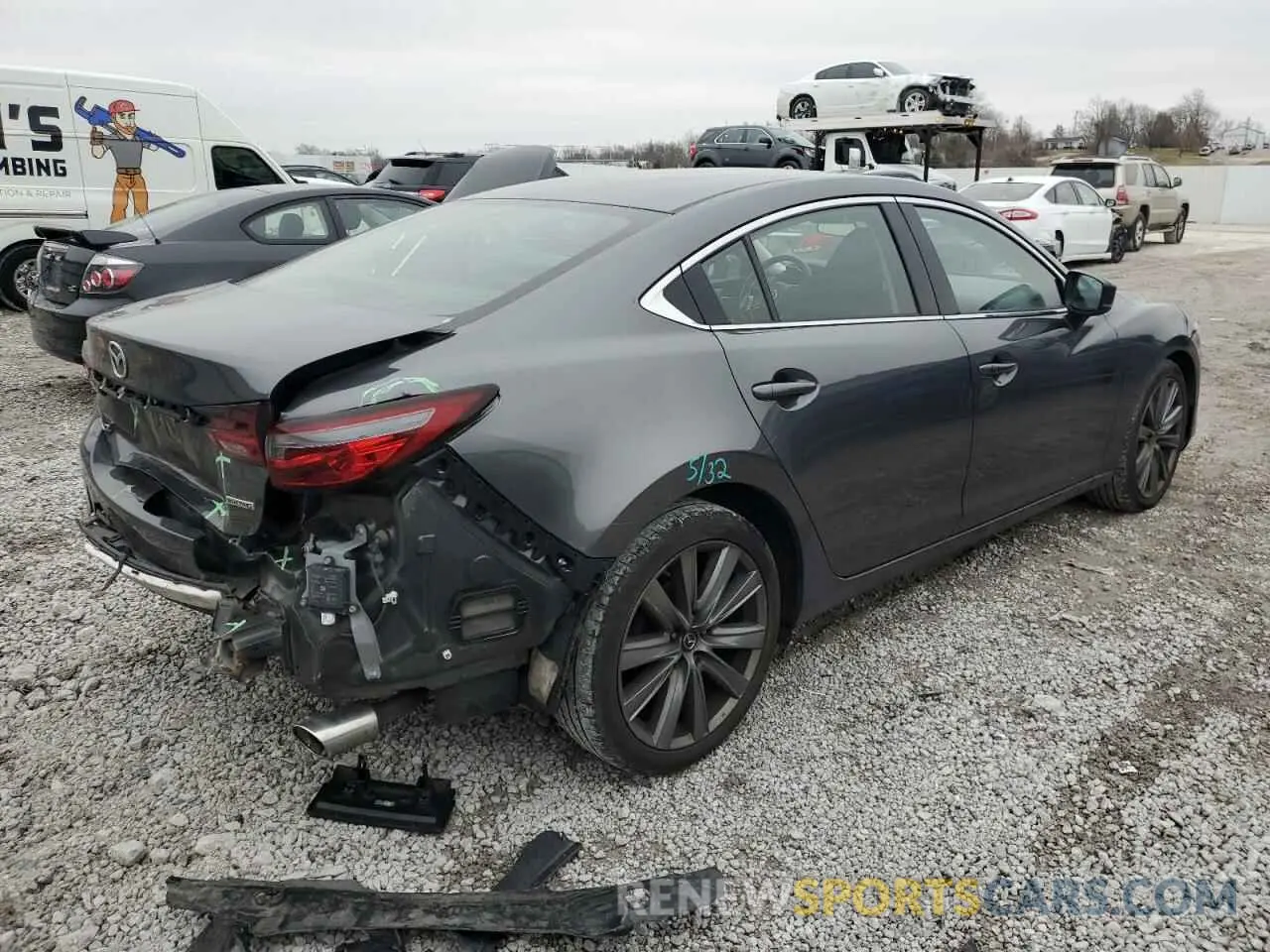 3 fotografías del automóvil dañado JM1GL1VM0K1510045 MAZDA 6 2019