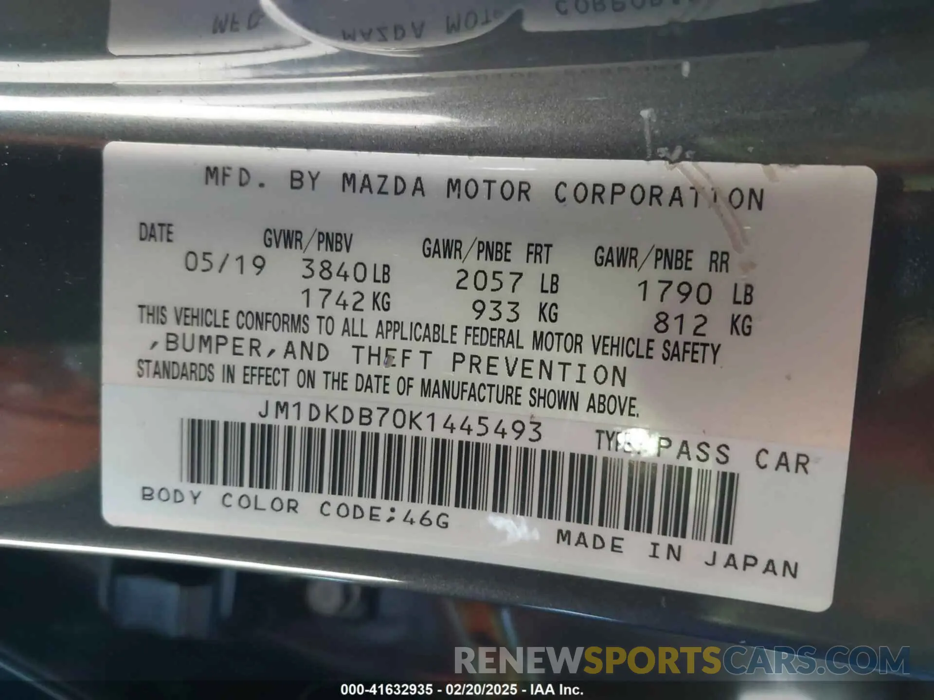 9 fotografías del automóvil dañado JM1DKDB70K1445493 MAZDA CX-3 2019